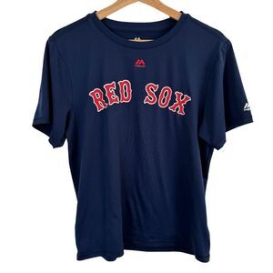 Blue Majestic Evolution Cool Base Baseball RED SOX Quick Dry Shirt Size Youth XL